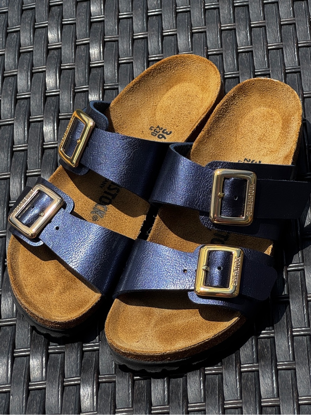 Navy Metallic Birkenstock Sydney Size 36